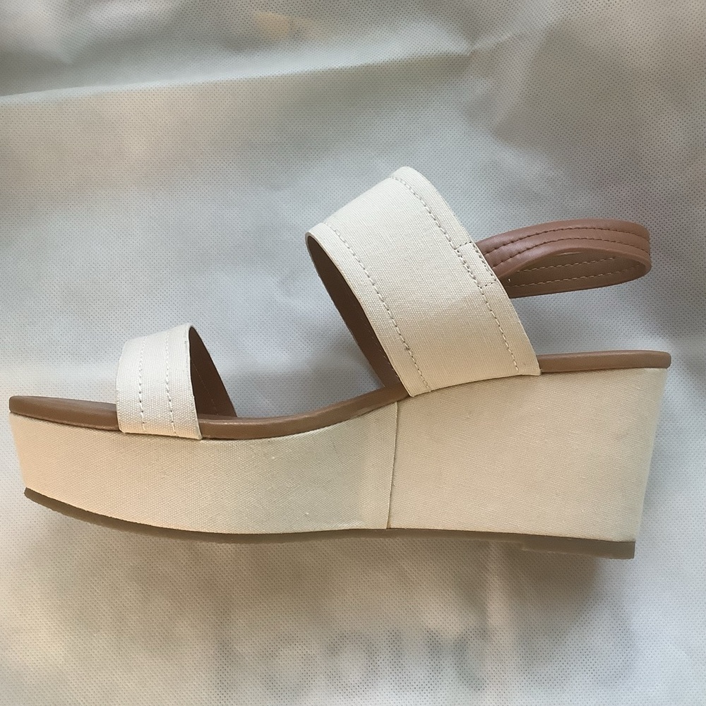 Size 9 Qupid Sandals wedge platform canvas new - Picture 3 of 11